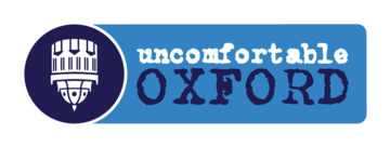 Uncomfortable Oxford blue and white logo