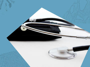 Stethoscope thumb image of a stethoscope framed in a blue background