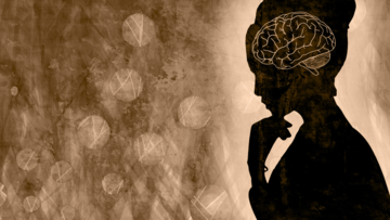 abstract image profile of a woman thinking