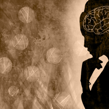 abstract image profile of a woman thinking