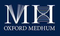 blue and white logo of Medical Humanities Oxford