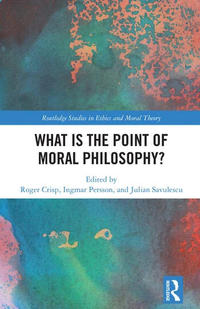 book cover abstract image in pinks and greens with text What is the point of moral philosophy