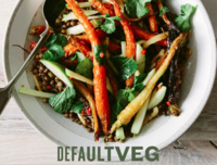 Image of colourful vegetables with DefaultVeg logo